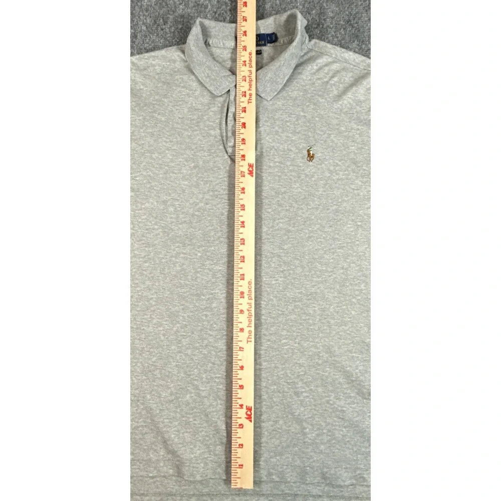 Polo Ralph Lauren Mens Gray Pima Soft Touch Short Sleeve Polo Shirt Large